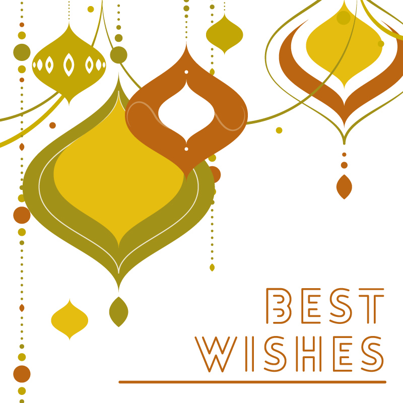 Abstract Christmas ornaments greeting card vector material