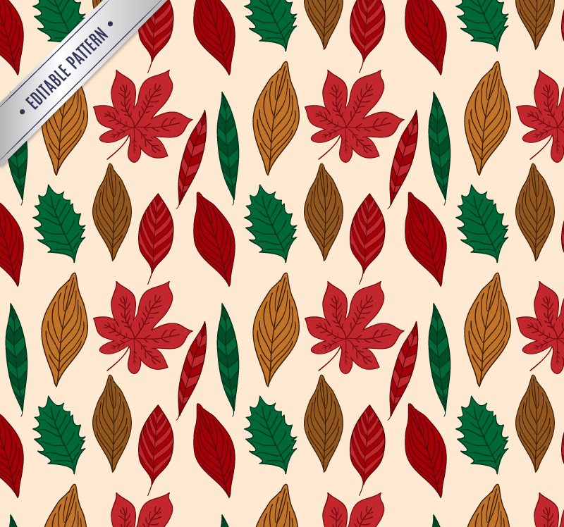 Colorful autumn leaves seamless background vector material