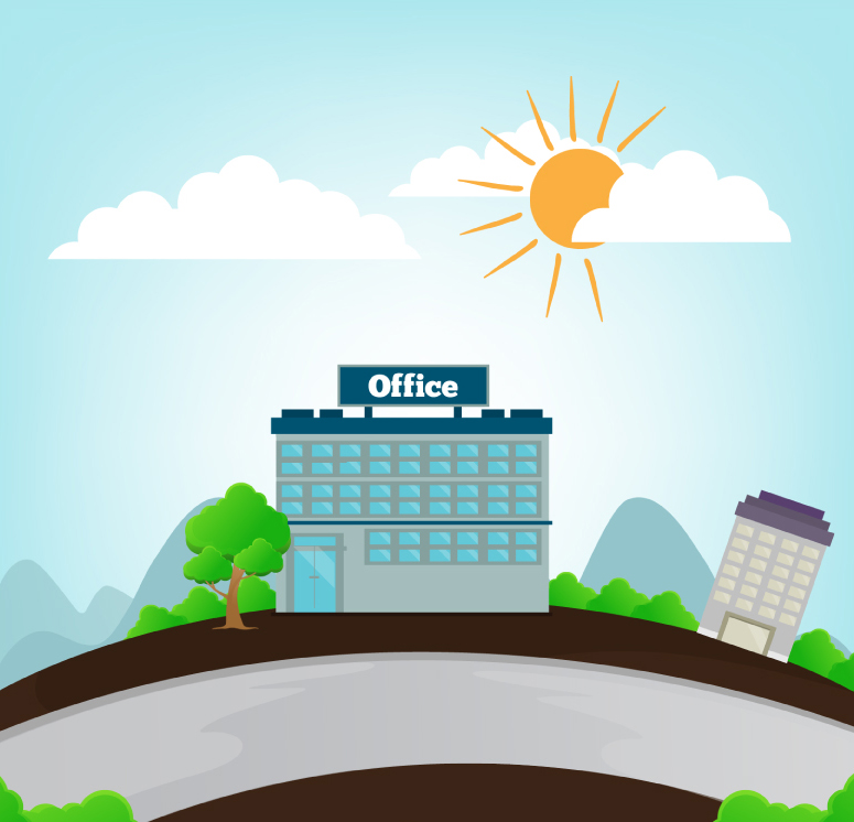 Cartoon office illustrator vector material
