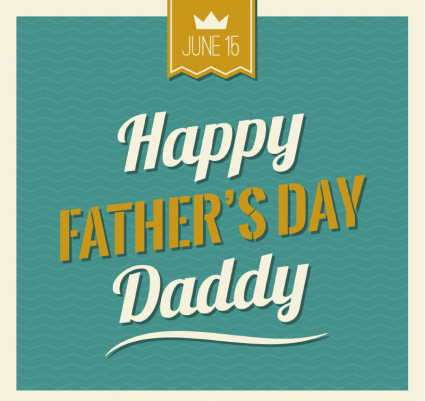 Father's day art word poster vector material