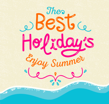 Summer art word poster vector material