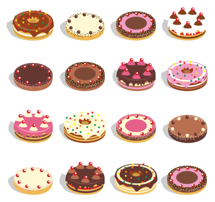 16 paragraph delicious round cake Vector material
