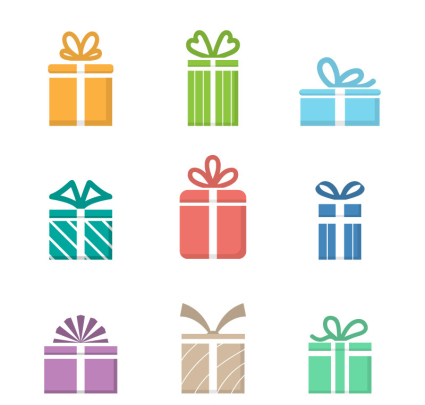 9 creative gift design vector material