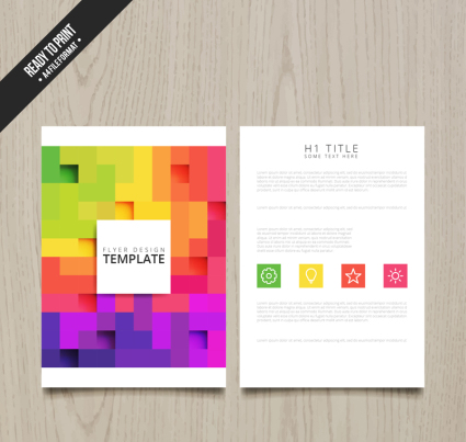 Color checkered business leaflets Vectors
