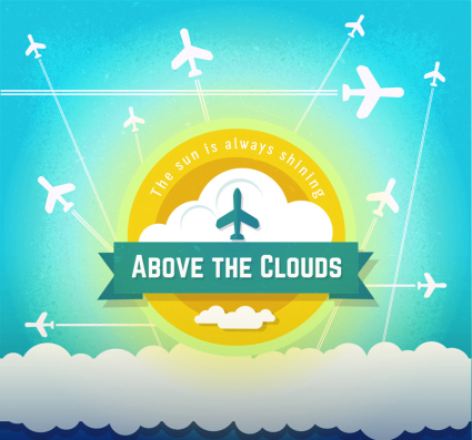 Creative aircraft label background vector
