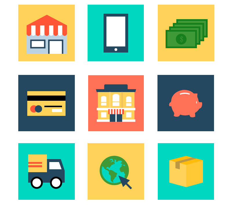 9 e-commerce icon vector material