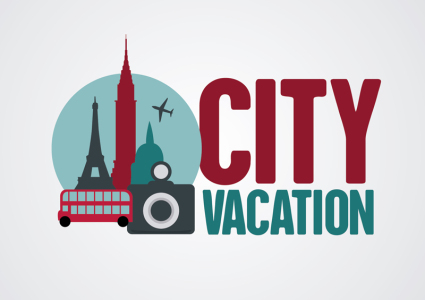 Creative City vacation background vector material