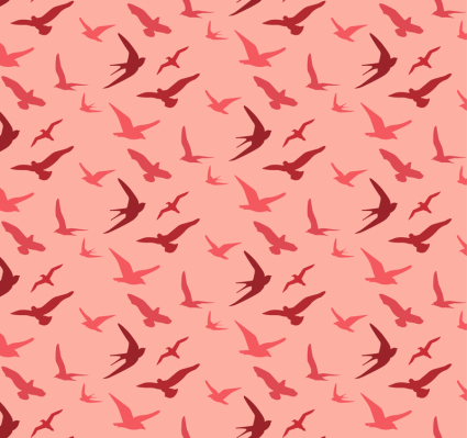 Cartoon birds seamless background vector material