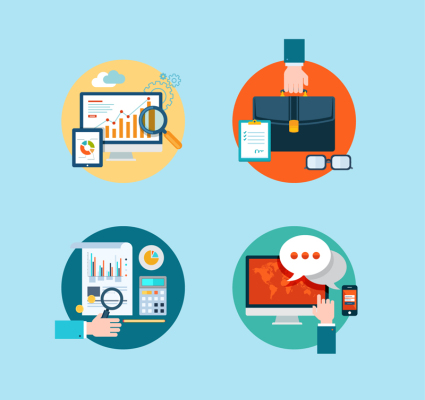 4 Business icon element vector material