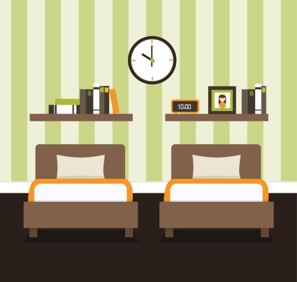 Simple bedroom design vector material