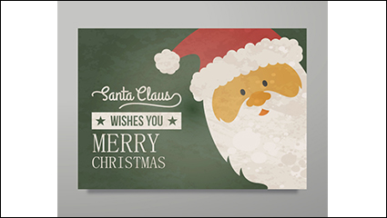 Vintage Santa Claus greeting card vector material