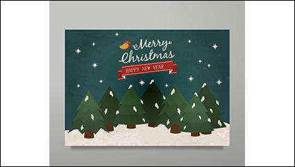 Playful retro Christmas card vector material