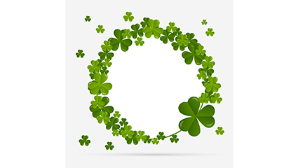 Green clover wreath vector material