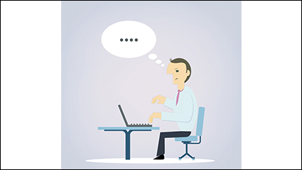 Business man typing vector material