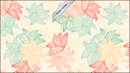 Abstract painted floral design vector material