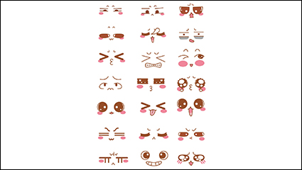 21 of adorable cartoon expression vector material