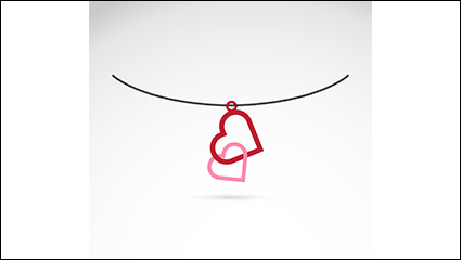 Creative double heart necklace vector material