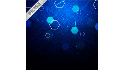 Blue hexagon decorative background vector material