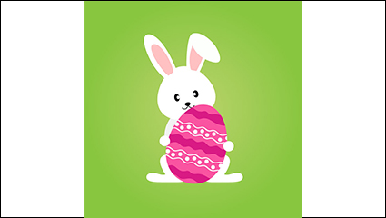 White Rabbit holds egg pattern vector material