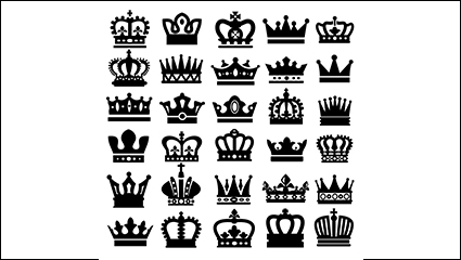 30, a black crown icon vector material