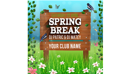 Club Spring poster vector material
