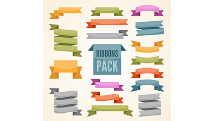 18 models of color ribbon banner vector material