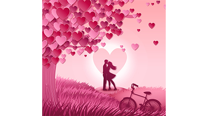 Love tree and lovers vector material
