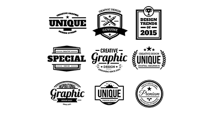 9 Black quality label vector material