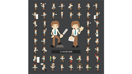 50 of the cartoon business men vector material