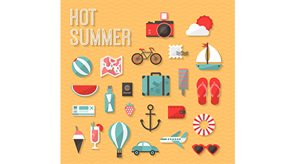 24 fine summer icon vector map