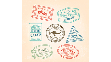 7 of aviation postmark design vector material