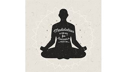 Meditation woman silhouette vector material