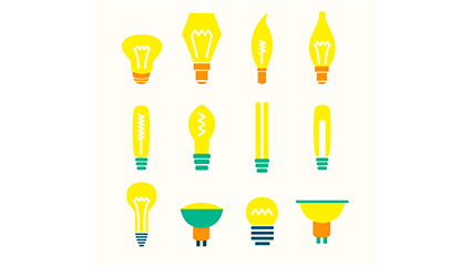 12 yellow bulb design vector material