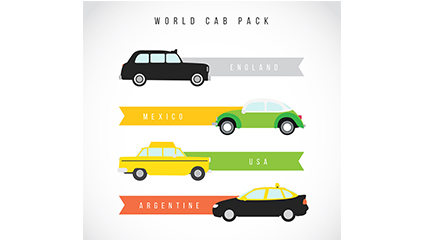 4 taxi decoration banner vector