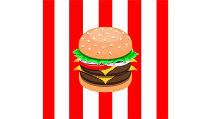 Delicious hamburger design vector material