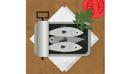 Open sardines vector material