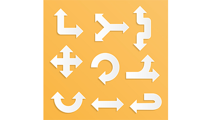 9 white paper arrow design vector material