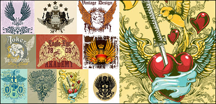 T-shirt design vector material-3