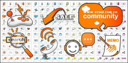 Web Design gray decorative orange icon
