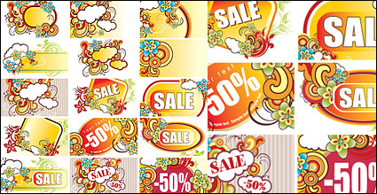 Discount sales trend vector material