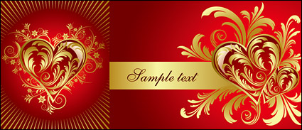 European-style heart-shaped pattern vector material