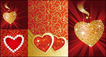 The heart-shaped diamond jewelry vector material