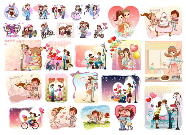 28 of the theme of love vector material