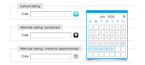 Utility can drag the calendar js + css code
