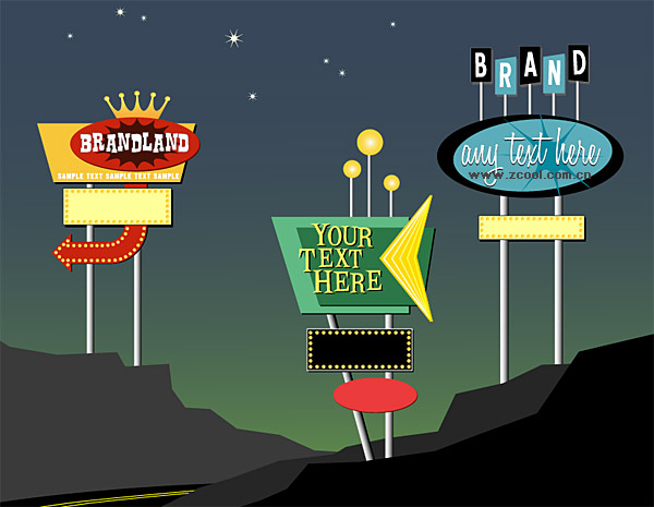 Cartoon Guidepost Vector Material