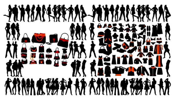 Women and women dress vector material