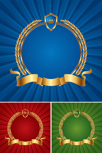 Mail wheat shield Ribbon Vector