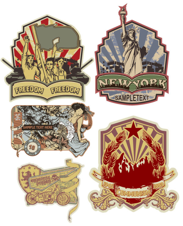 Vector retro personality labei