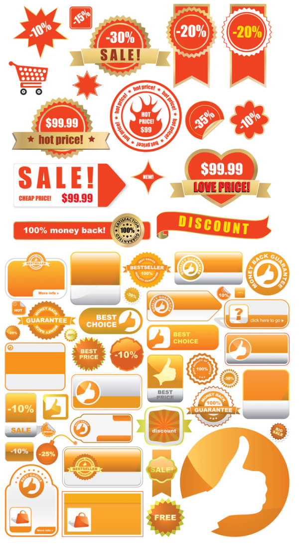 Vector label goods shopping