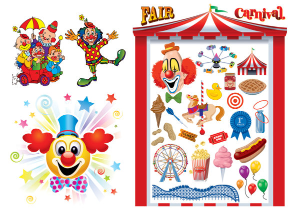The clown & carnival vector of material
